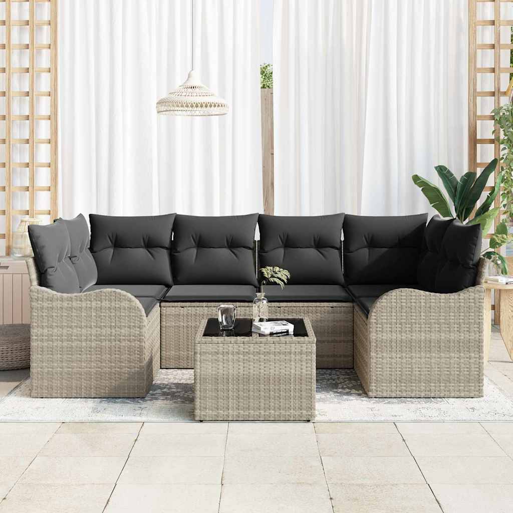Havesofa Sæt Lysegrå 55 x 55 x 37 cm polyrattan