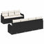 Havesofa Sæt Sort 55 x 55 x 37 cm polyrattan