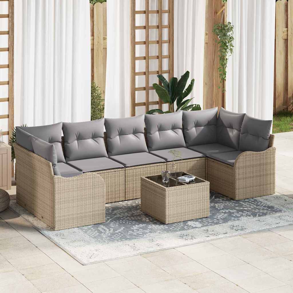Havesofa Sæt Beige 55 x 55 x 37 cm polyrattan