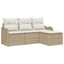 Havesofa Sæt 4 stk. Beige polyrattan