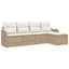Havesofa Sæt 5 stk. Beige polyrattan