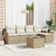 Havesofa Sæt 6 stk. Beige polyrattan