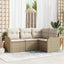 Havesofa Sæt 4 stk. Beige polyrattan