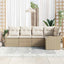 Havesofa Sæt 5 stk. Beige polyrattan
