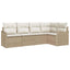 Havesofa Sæt 5 stk. Beige polyrattan