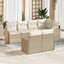 Havesofa Sæt 7 stk. Beige polyrattan