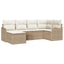 Havesofa Sæt 6 stk. Beige polyrattan