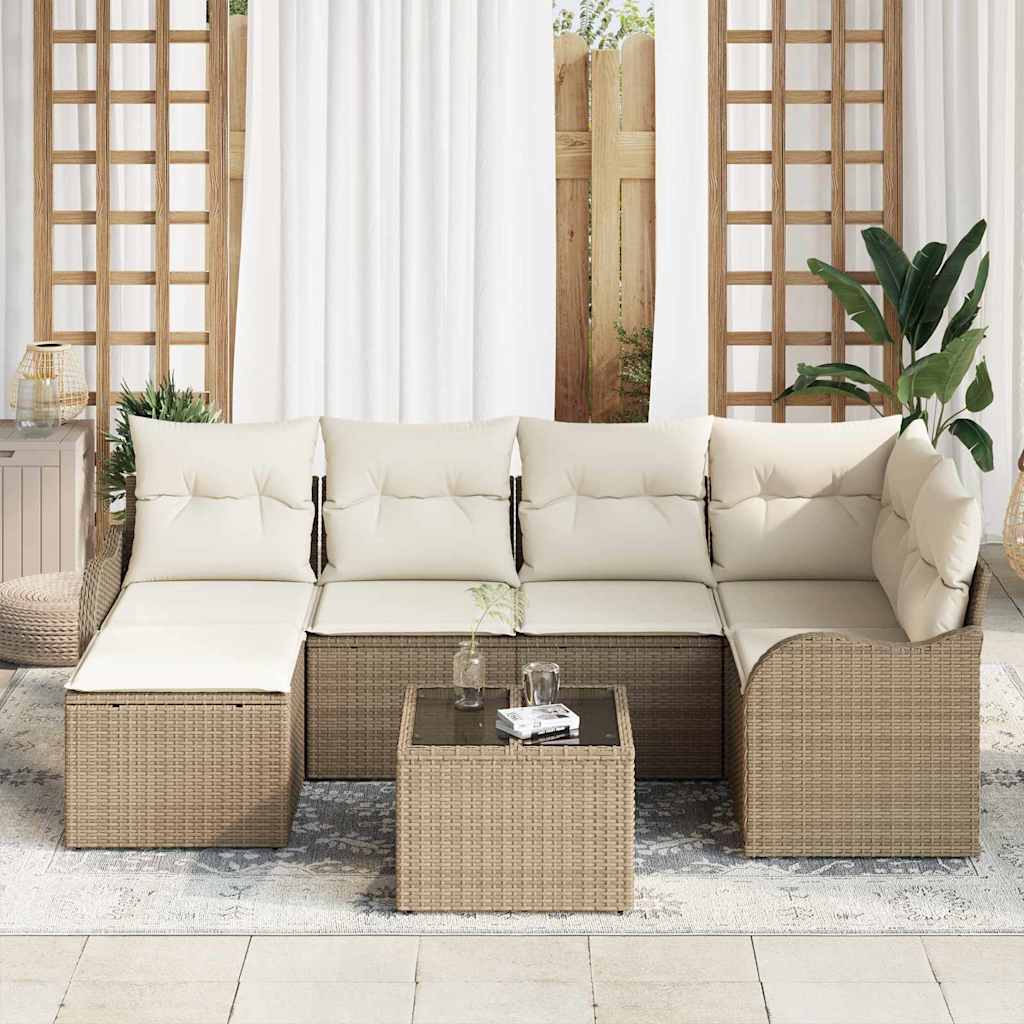 Havesofa Sæt Beige polyrattan