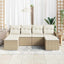 Havesofa Sæt 6 stk. Beige polyrattan