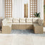 Havesofa Sæt 9 pcs Beige polyrattan
