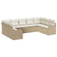 Havesofa Sæt 9 pcs Beige polyrattan