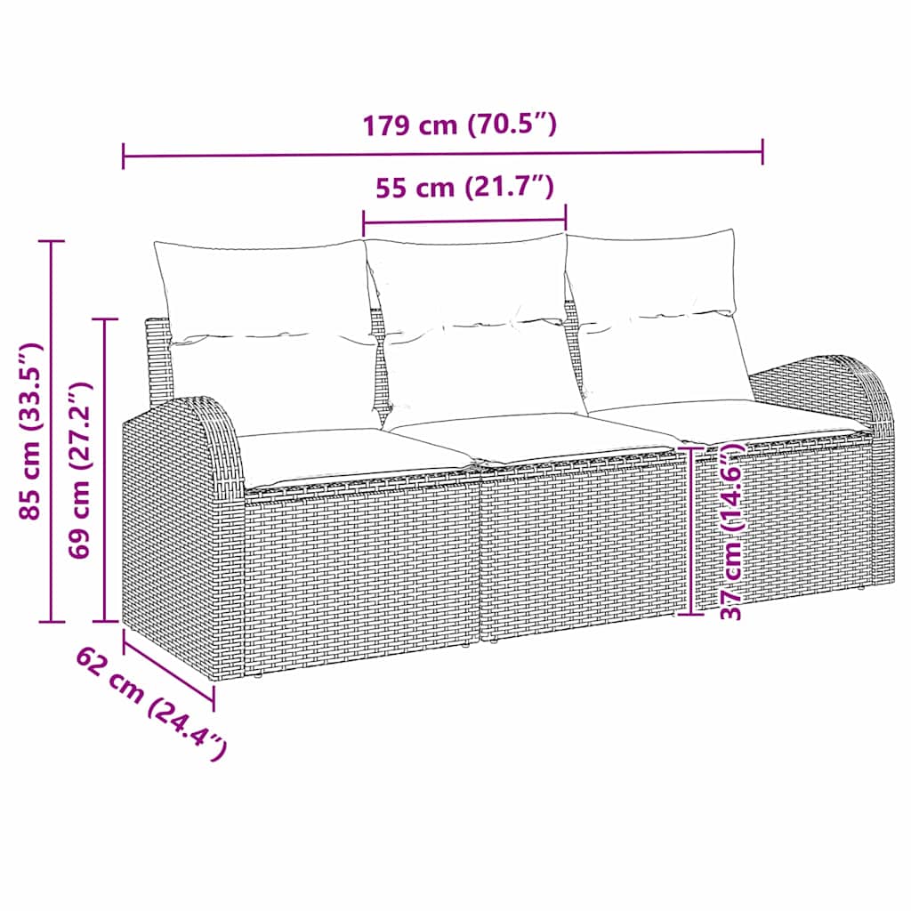 Havesofa Sæt Beige polyrattan