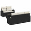 Havesofa Sæt 6 stk. Sort polyrattan