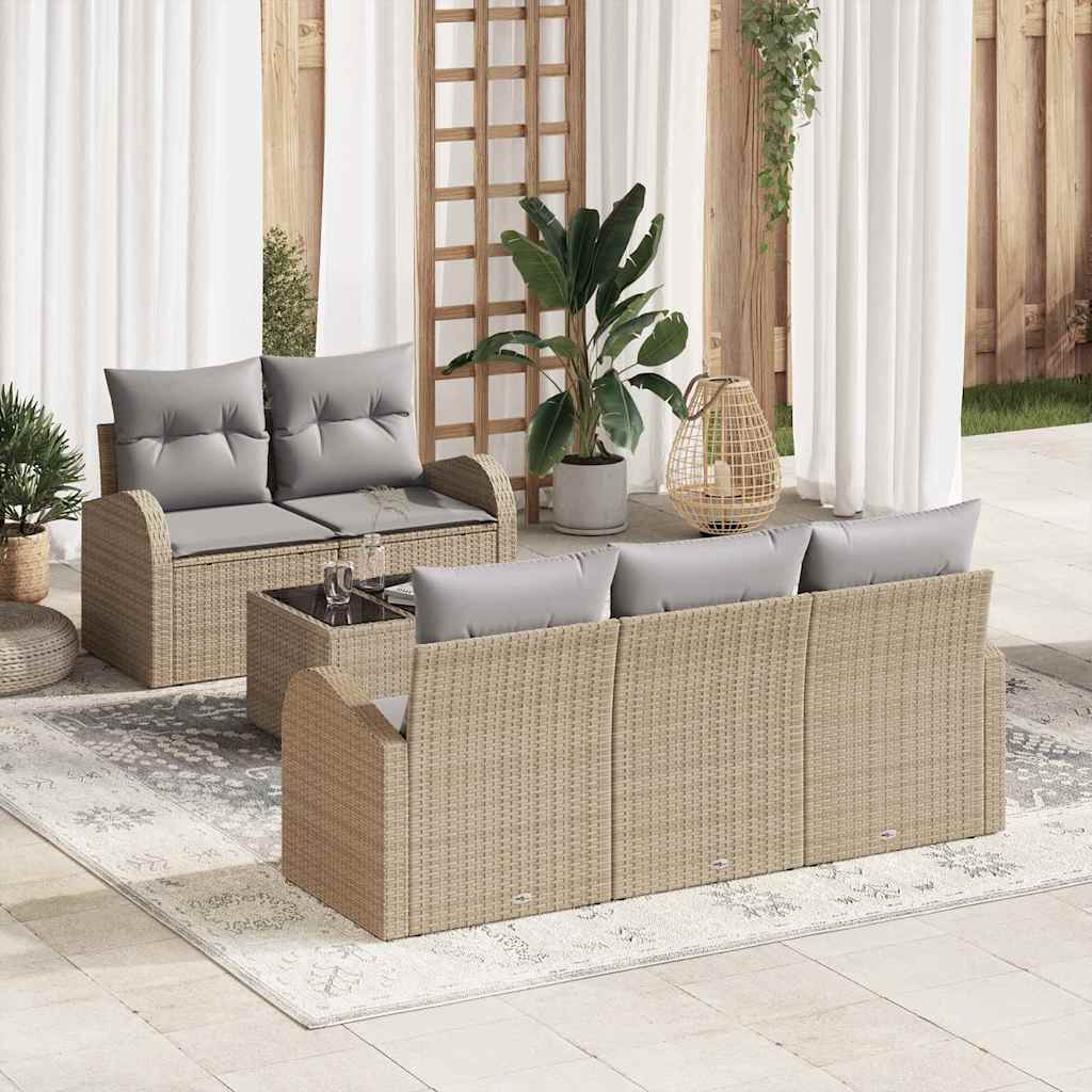 Havesofa Sæt Beige 55 x 55 x 37 cm polyrattan
