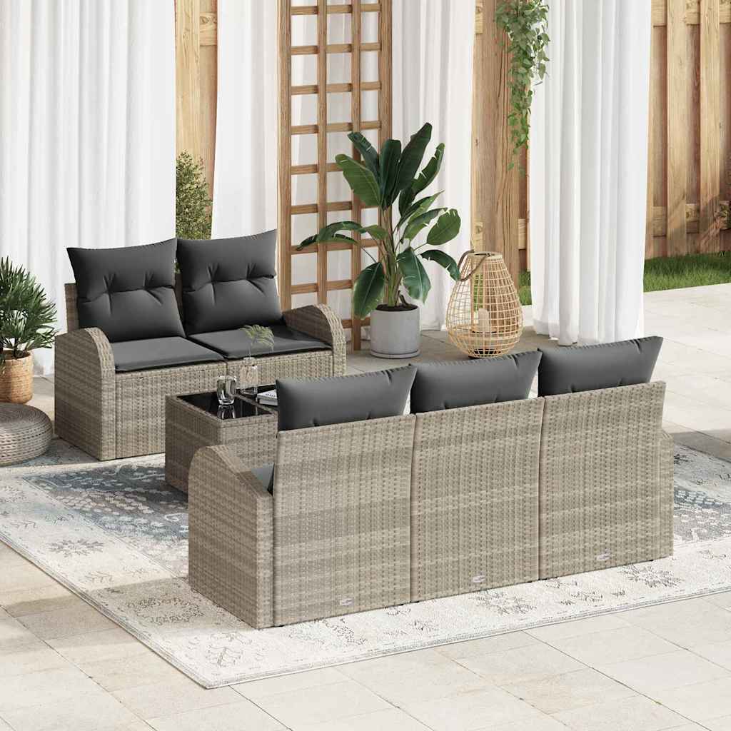 Havesofa Sæt Lysegrå 55 x 55 x 37 cm polyrattan