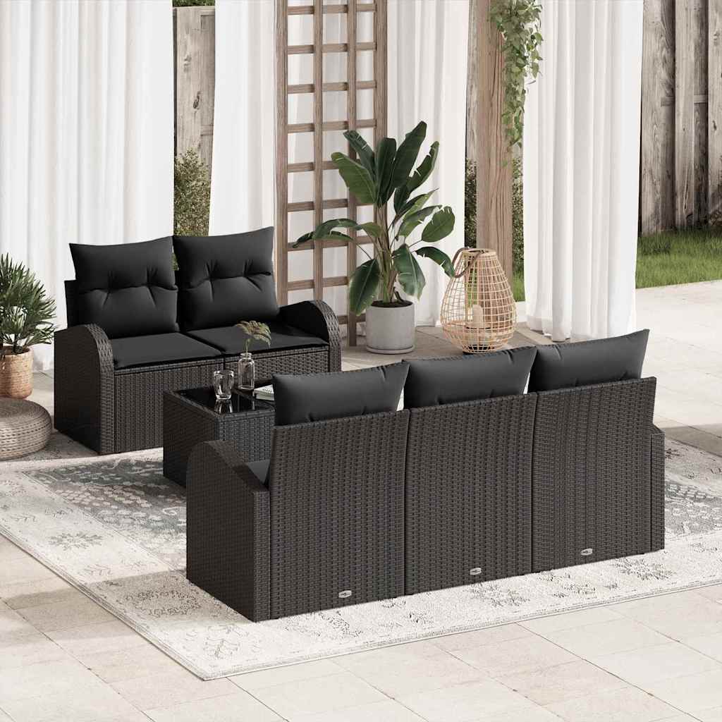 Havesofa Sæt Sort 55 x 55 x 37 cm polyrattan