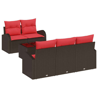 Sofa Sæt med pude 6 pcs Brun Polyester
