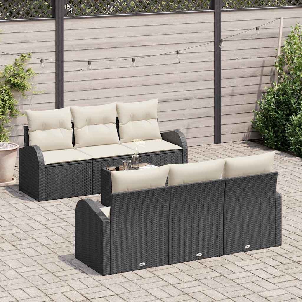Havesofa Sæt Sort 55 x 55 x 37 cm polyrattan