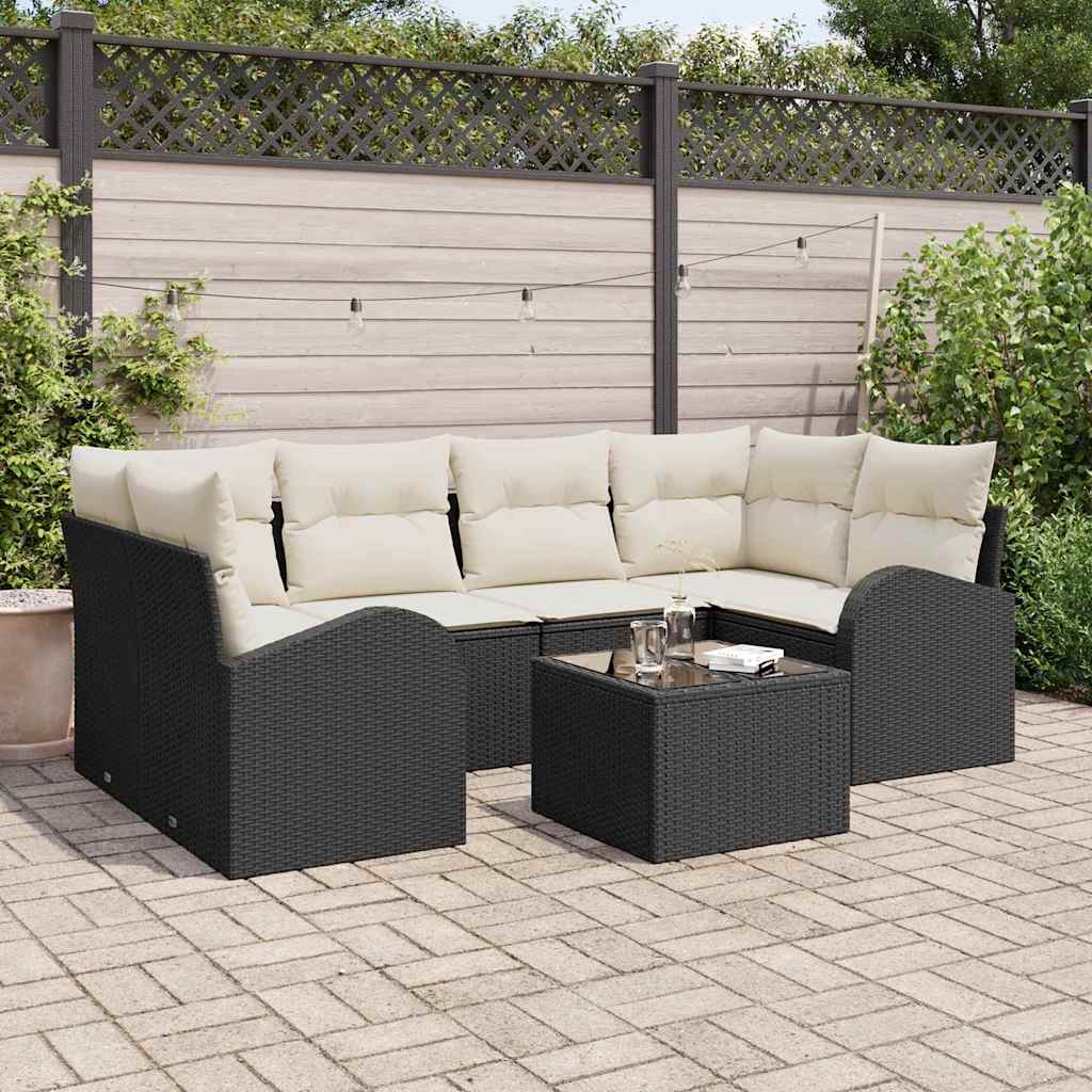 Havesofa Sæt Sort 55 x 55 x 37 cm polyrattan