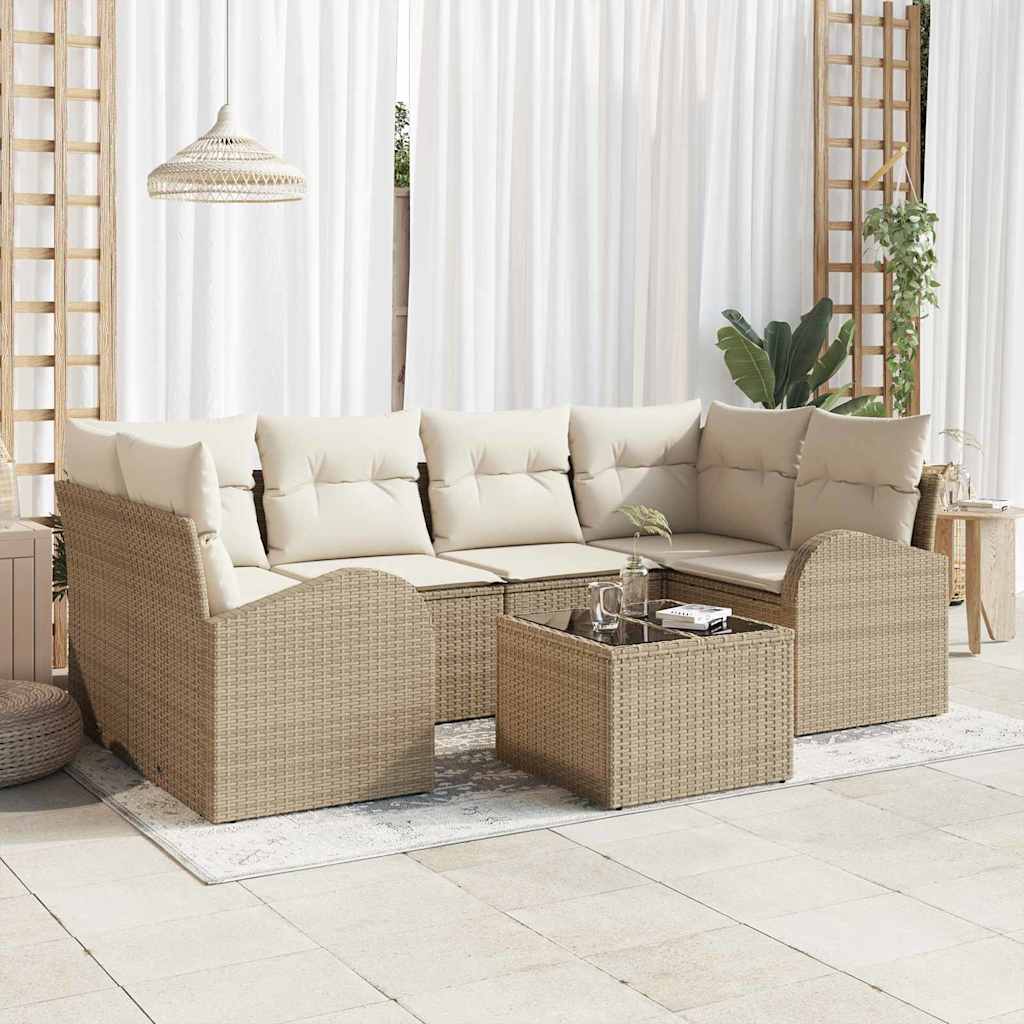 Havesofa Sæt Beige 55 x 55 x 37 cm polyrattan