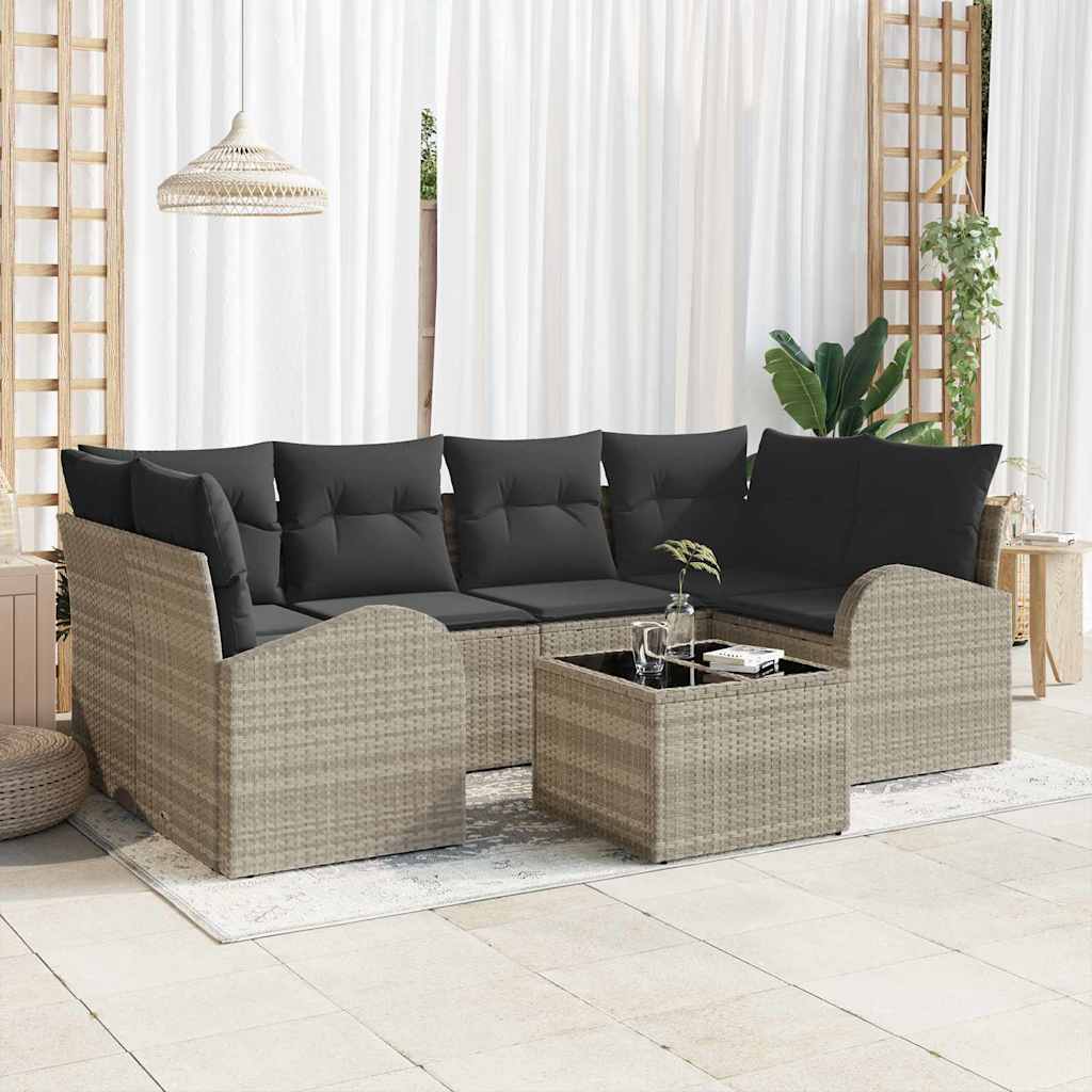 Havesofa Sæt Lysegrå 55 x 55 x 37 cm polyrattan