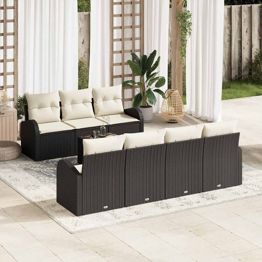 Havesofa Sæt Sort 55 x 55 x 37 cm polyrattan