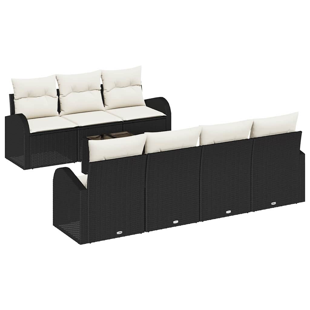 Havesofa Sæt Sort 55 x 55 x 37 cm polyrattan