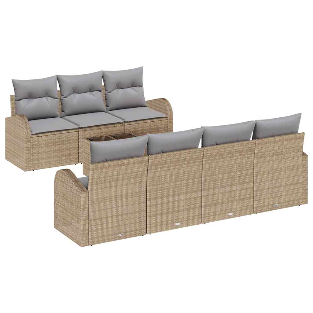 Havesofa Sæt Beige 55 x 55 x 37 cm polyrattan