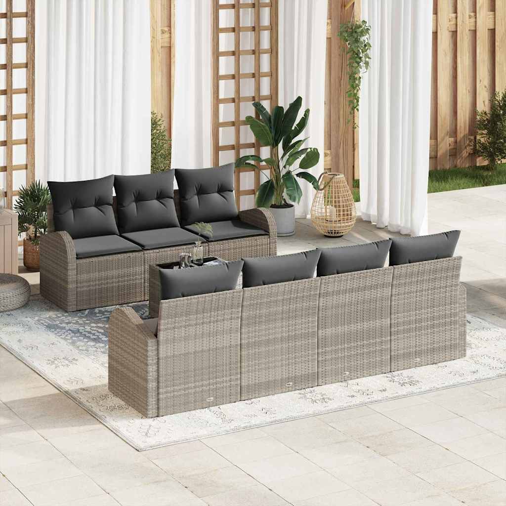 Havesofa Sæt Lysegrå 55 x 55 x 37 cm polyrattan