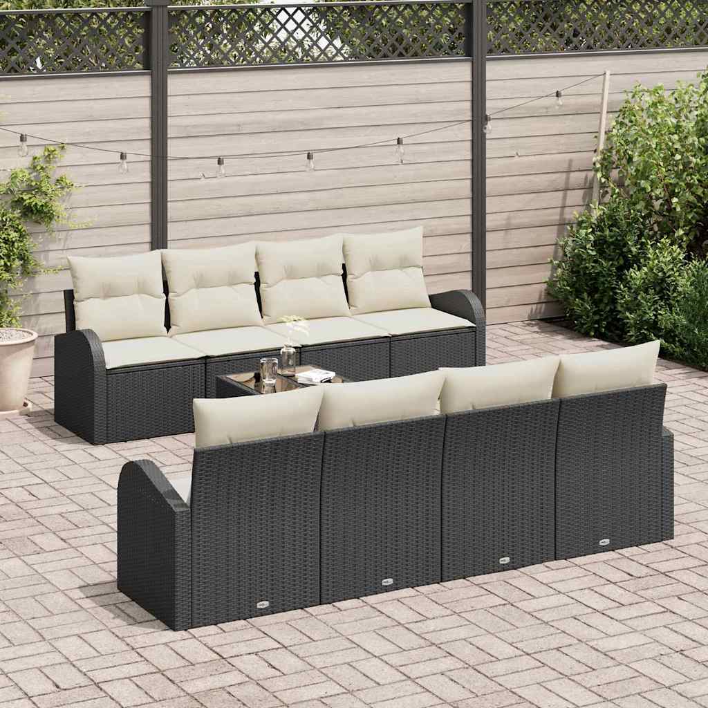 Havesofa Sæt Sort 55 x 55 x 37 cm polyrattan