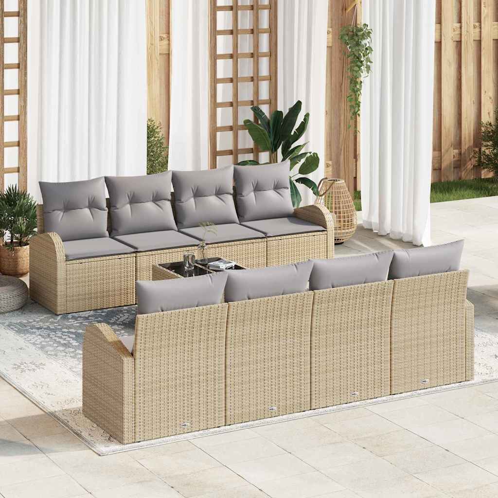 Havesofa Sæt Beige 55 x 55 x 37 cm polyrattan