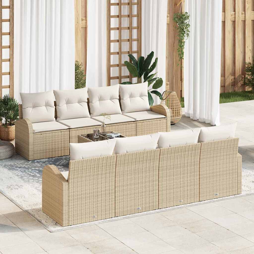 Havesofa Sæt Beige 55 x 55 x 37 cm polyrattan