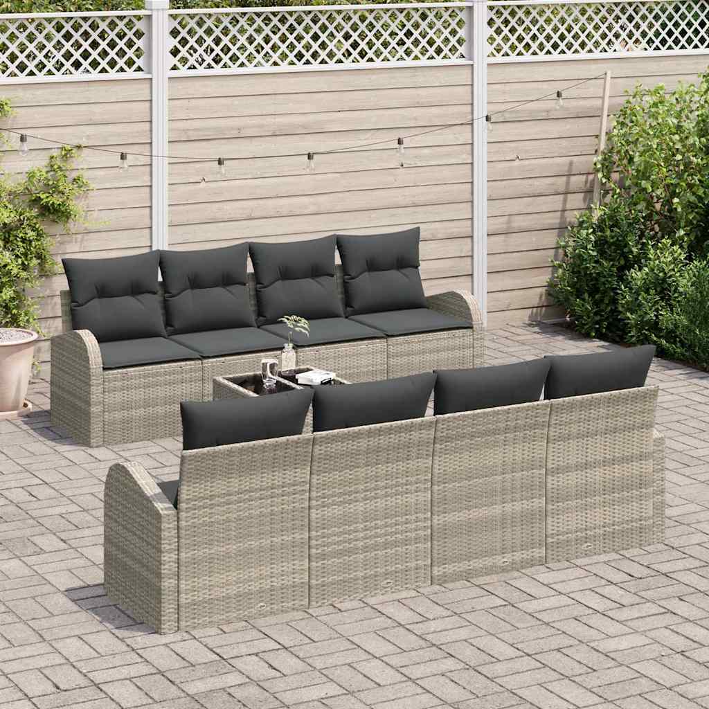 Havesofa Sæt Lysegrå 55 x 55 x 37 cm polyrattan