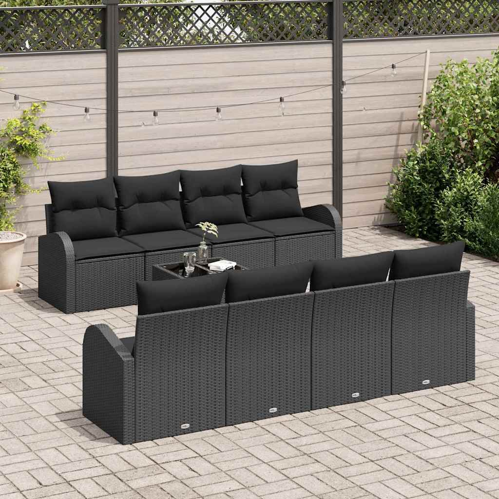 Havesofa Sæt Sort 55 x 55 x 37 cm polyrattan