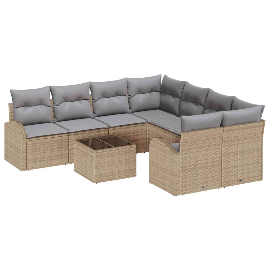 Havesofa Sæt Beige 55 x 55 x 37 cm polyrattan