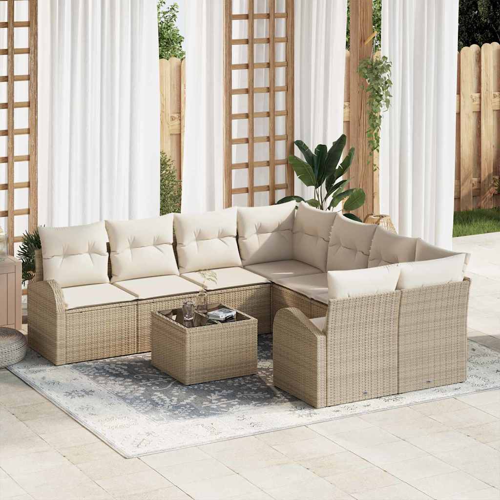 Havesofa Sæt Beige 55 x 55 x 37 cm polyrattan