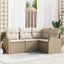 Havesofa Sæt 4 stk. Beige polyrattan