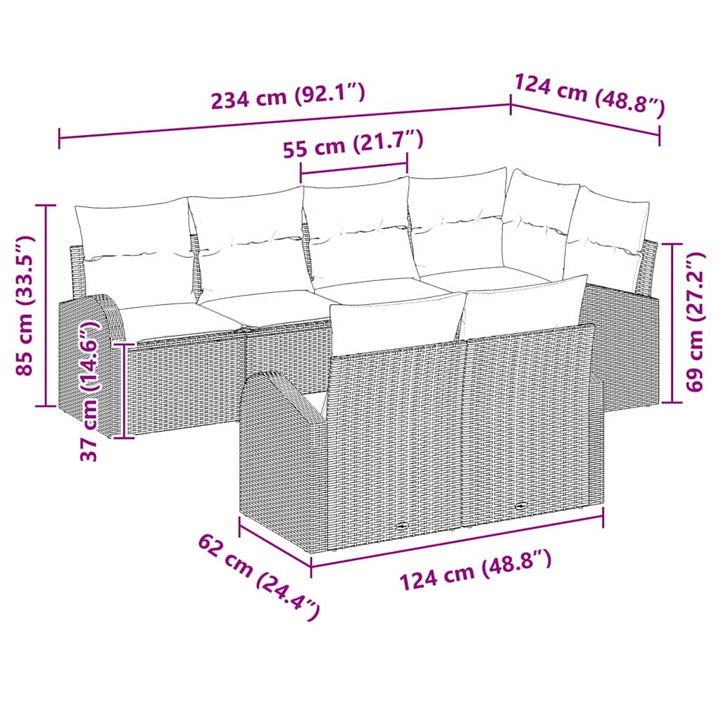 Havesofa Sæt Beige polyrattan