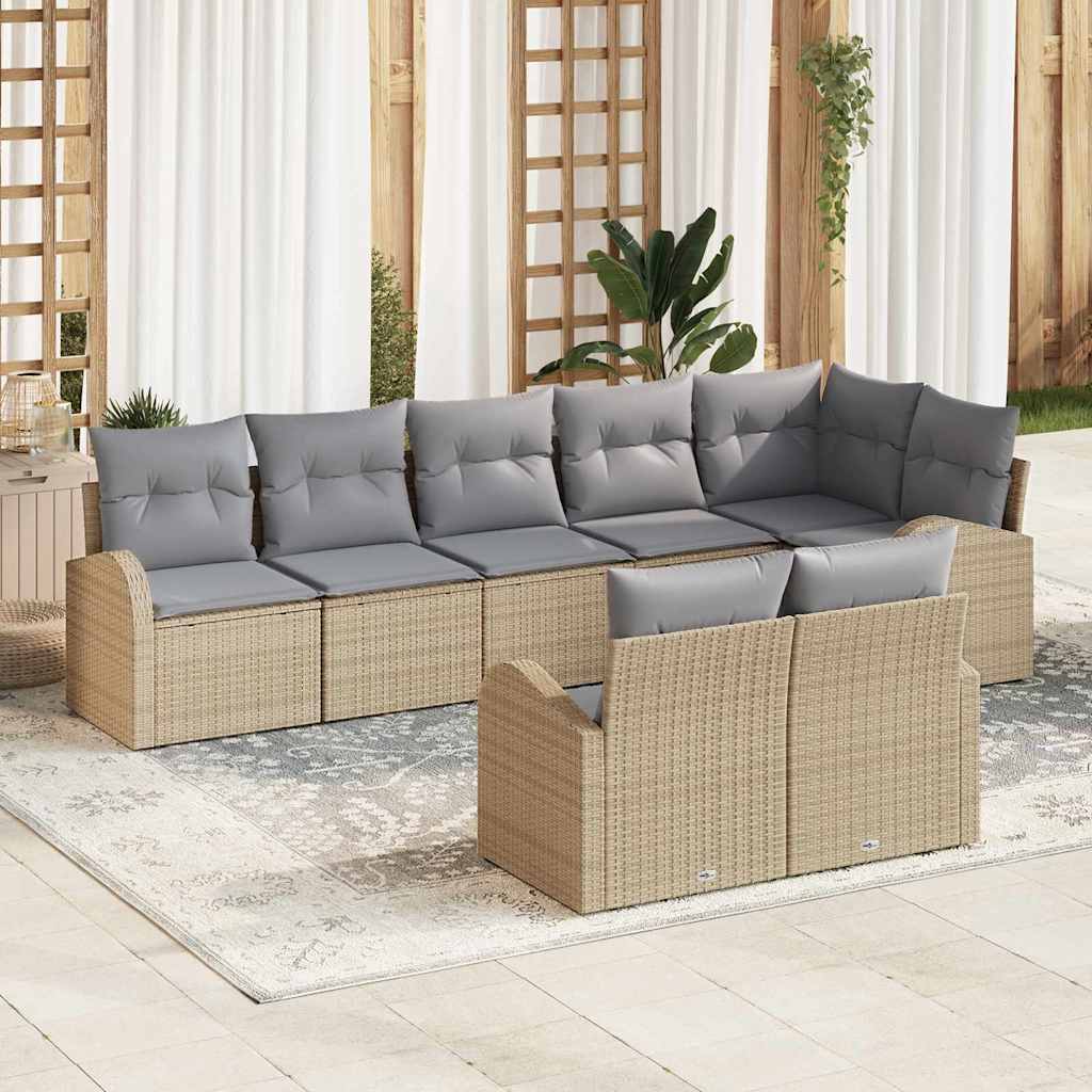 Havesofa Sæt 8 pcs polyrattan