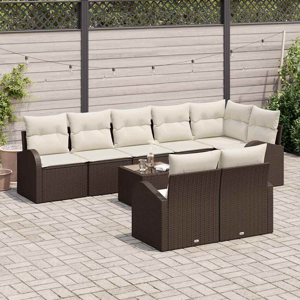 Havesofa Sæt Brun og Creme 55 x 55 x 37 cm polyrattan