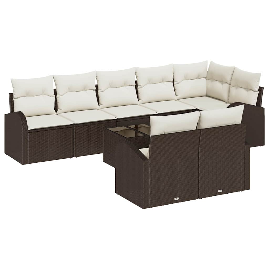 Havesofa Sæt Brun og Creme 55 x 55 x 37 cm polyrattan