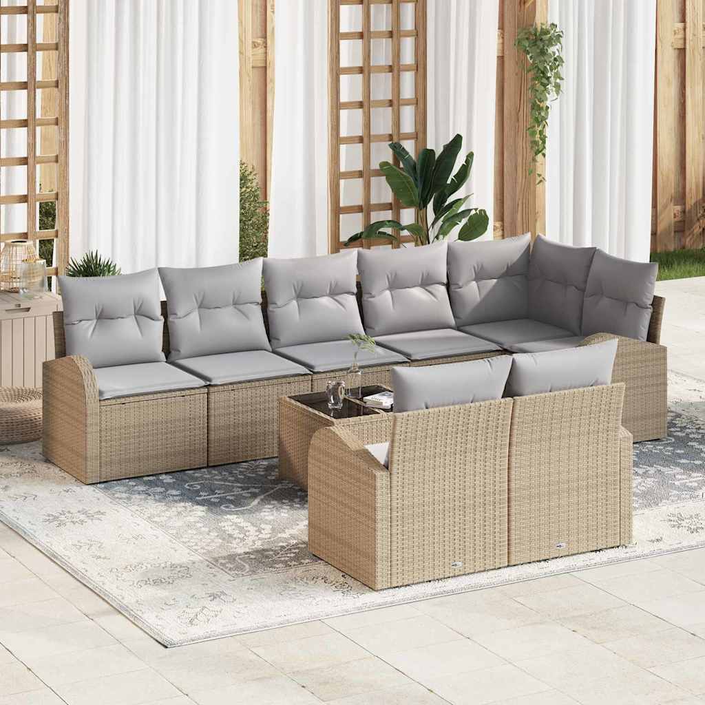 Havesofa Sæt Beige og grå 55 x 55 x 37 cm polyrattan