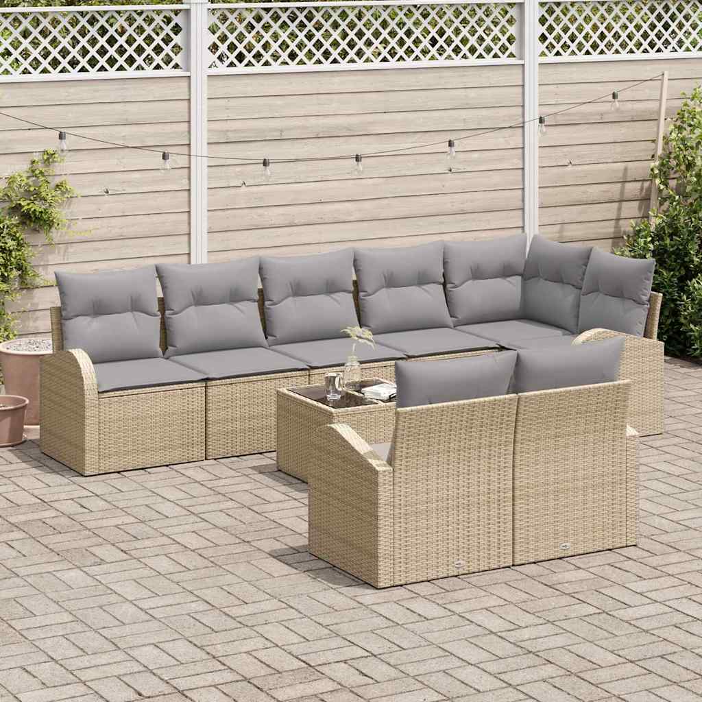 Havesofa Sæt Beige og grå 55 x 55 x 37 cm polyrattan
