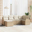 Havesofa Sæt 6 stk. Beige polyrattan