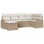 Havesofa Sæt 6 stk. Beige polyrattan