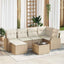 Havesofa Sæt 7 stk. Beige polyrattan