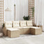 Havesofa Sæt 6 stk. Beige [Syntetisk]: Poly Rattan