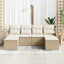 Havesofa Sæt 6 stk. Beige [Syntetisk]: Poly Rattan