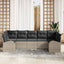 Havesofa Sæt med pude 7 pcs Lysegrå Poly Rattan