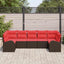 Havesofa Sæt med pude 7 pcs Brun Poly Rattan
